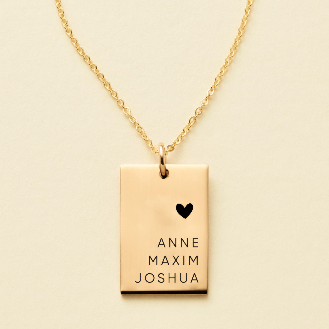ELEGANT ENGRAVED RECTANGLE NECKLACE