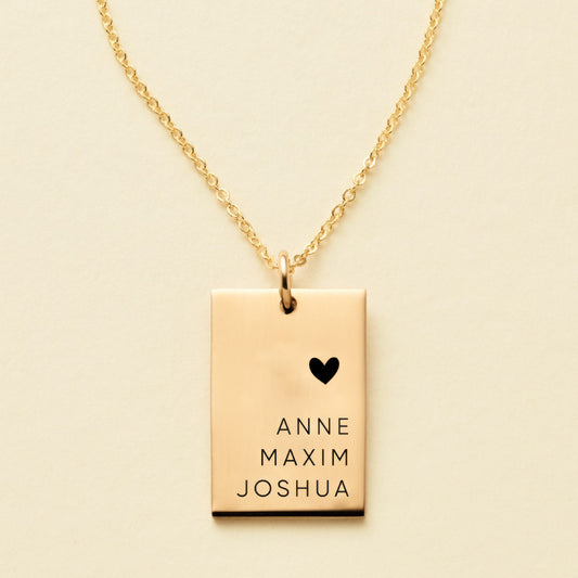 ELEGANT ENGRAVED RECTANGLE NECKLACE