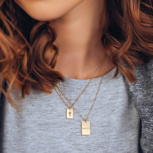 ICONIC RECTANGLE LAYERED NECKLACE SET