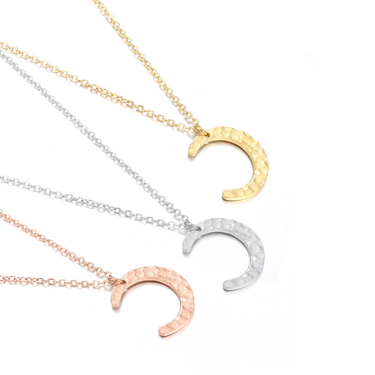 HALF MOON PENDANT NECKLACE