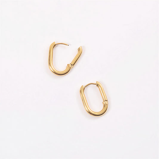 MINIMALIST OBLONG HOOP EARRINGS