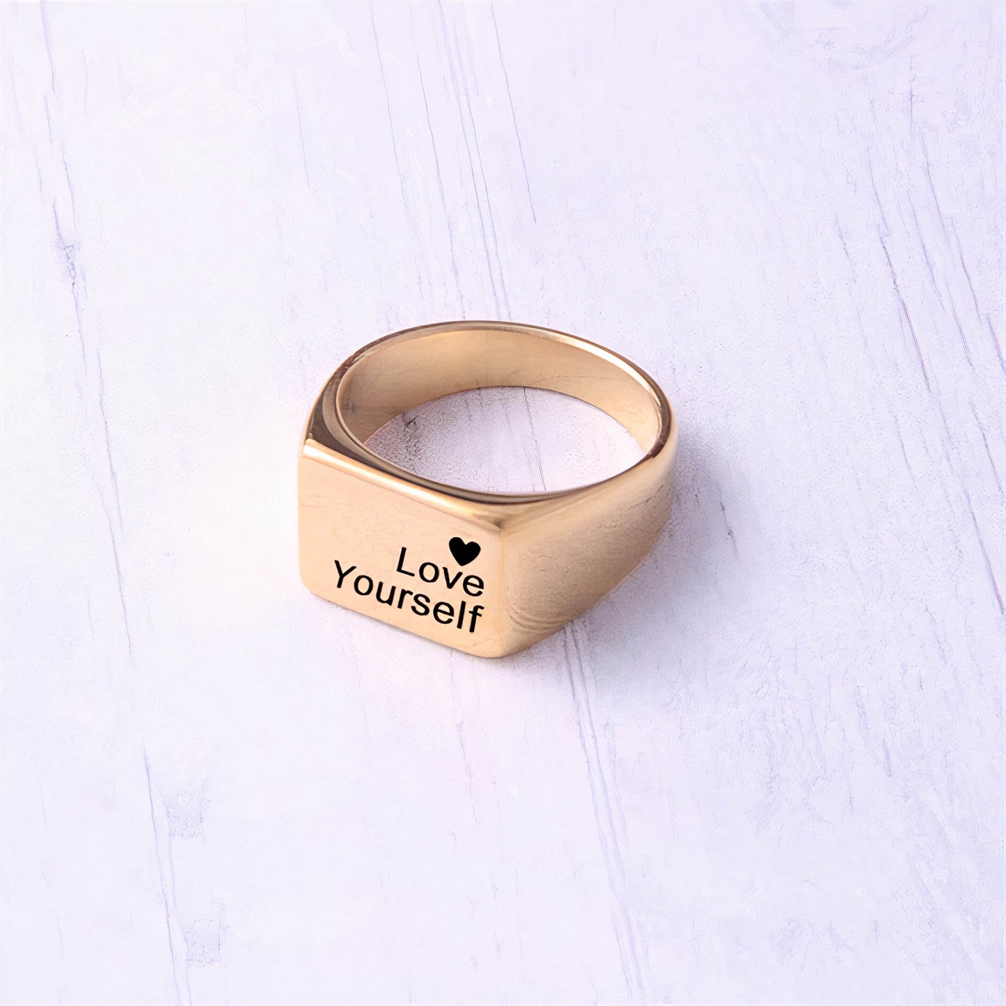 PERSONALIZED RECTANGLE SIGNET RING