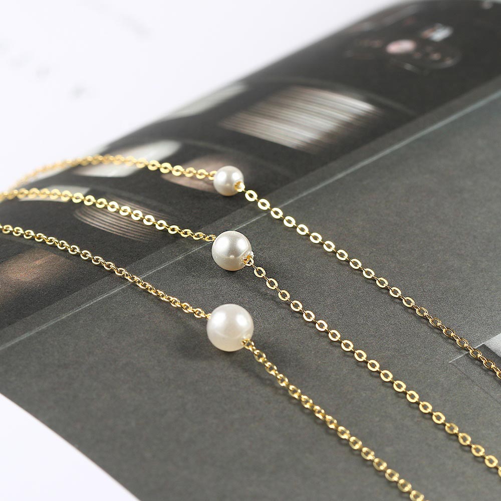 SINGLE PEARL NECKLACE AND BRACELET SET