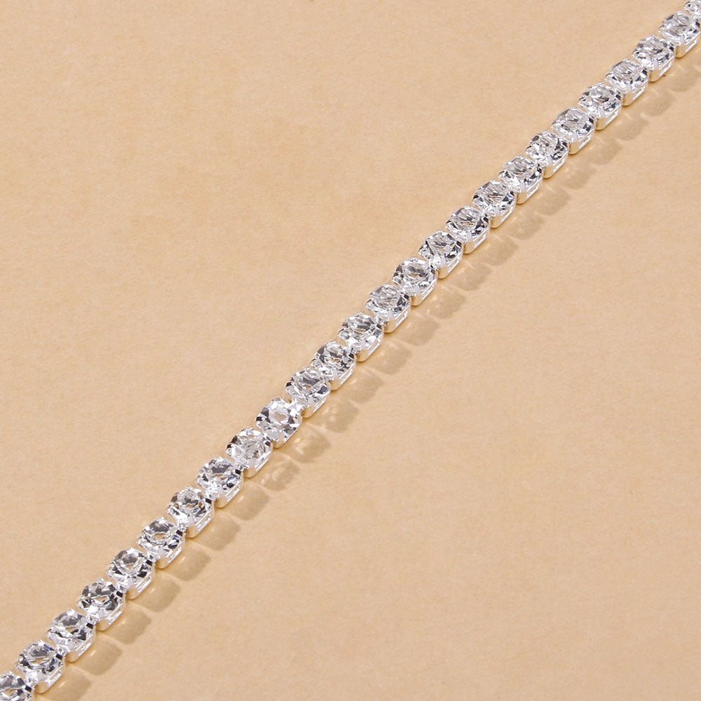 RHINESTONE TENNIS CHAIN ANKLET