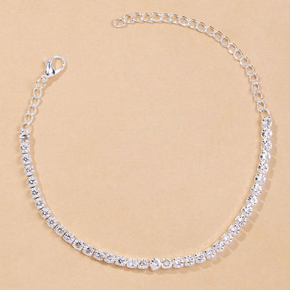 RHINESTONE TENNIS CHAIN ANKLET