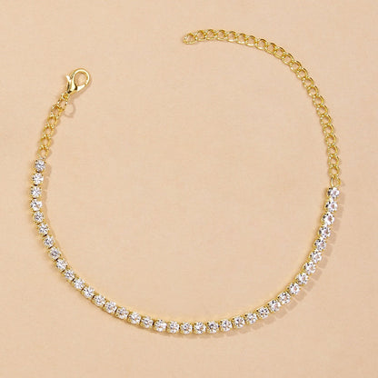 RHINESTONE TENNIS CHAIN ANKLET