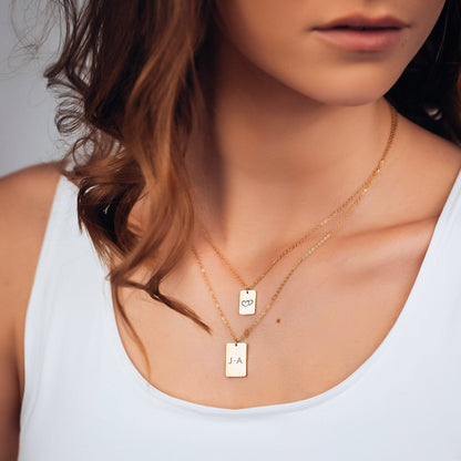 ICONIC RECTANGLE LAYERED NECKLACE SET