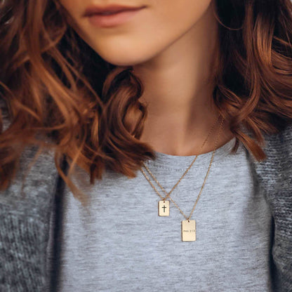 ICONIC RECTANGLE LAYERED NECKLACE SET