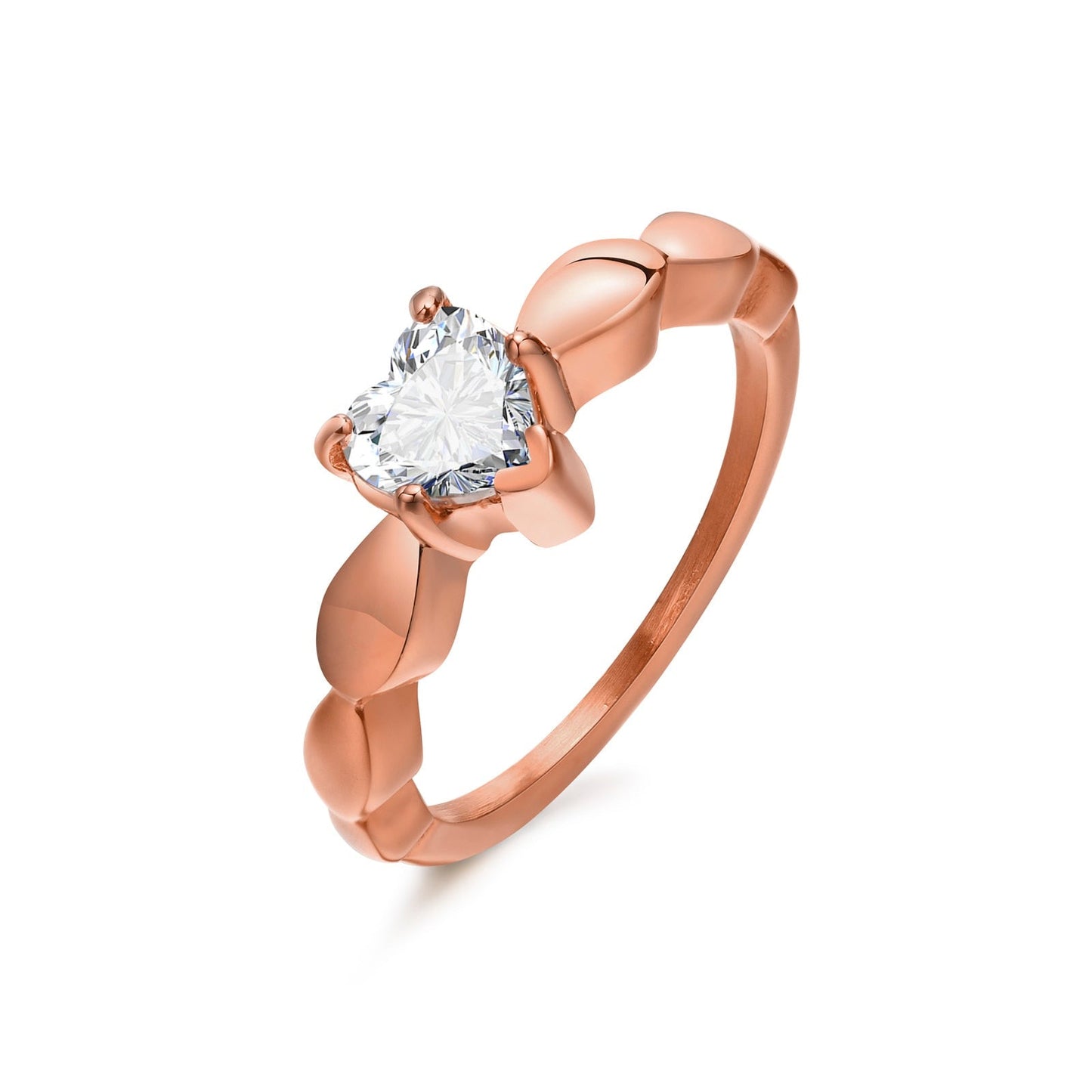 ROMANTIC HEART CZ ENGAGEMENT RING