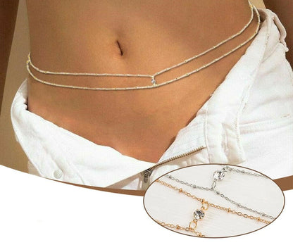 DOUBLE LAYER COPPER BEAD BELLY CHAIN