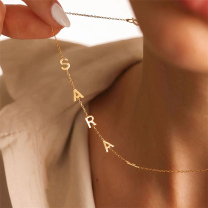 CUTE SIDEWAYS INITIAL LETTER NECKLACE