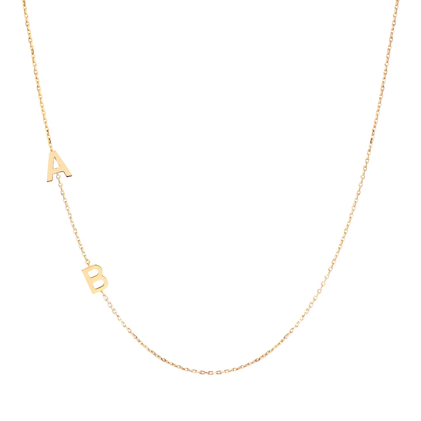 CUTE SIDEWAYS INITIAL LETTER NECKLACE