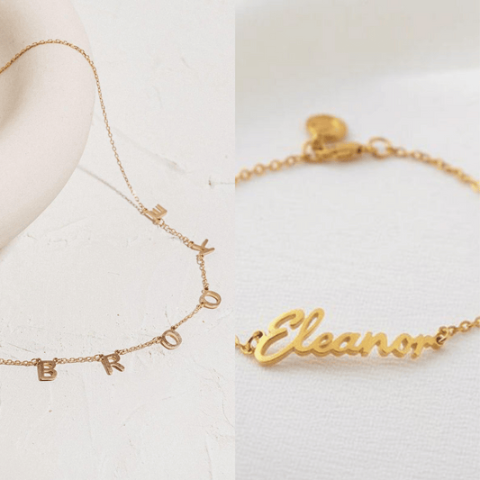 Personalized Name Bracelet and Dangle Necklace
