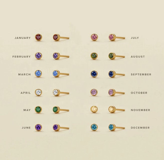 BIRTHSTONE STUD EARRING