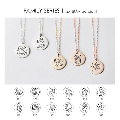 LOVE FAMILY ILLUSTRATIONS NECKLACE