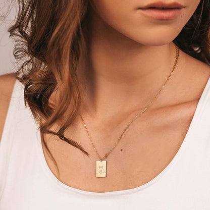 TRENDY RECTANGLE NECKLACE FOR MOM