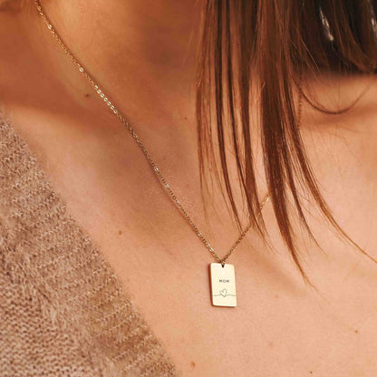 TRENDY RECTANGLE NECKLACE FOR MOM