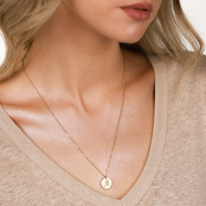 ELEGANT INITIAL LETTER COIN NECKLACE