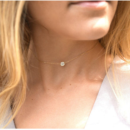 TINY CLASSIC SCRIPT INITIAL CHOKER - Ora Gift