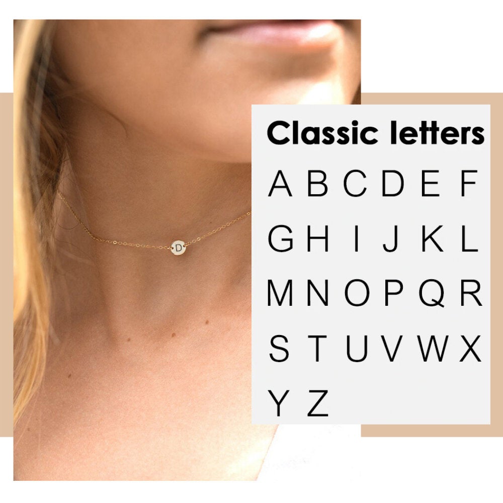 TINY CLASSIC SCRIPT INITIAL CHOKER - Ora Gift