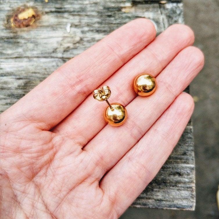 ELEGANT GOLD BALL EARRINGS - Ora Gift