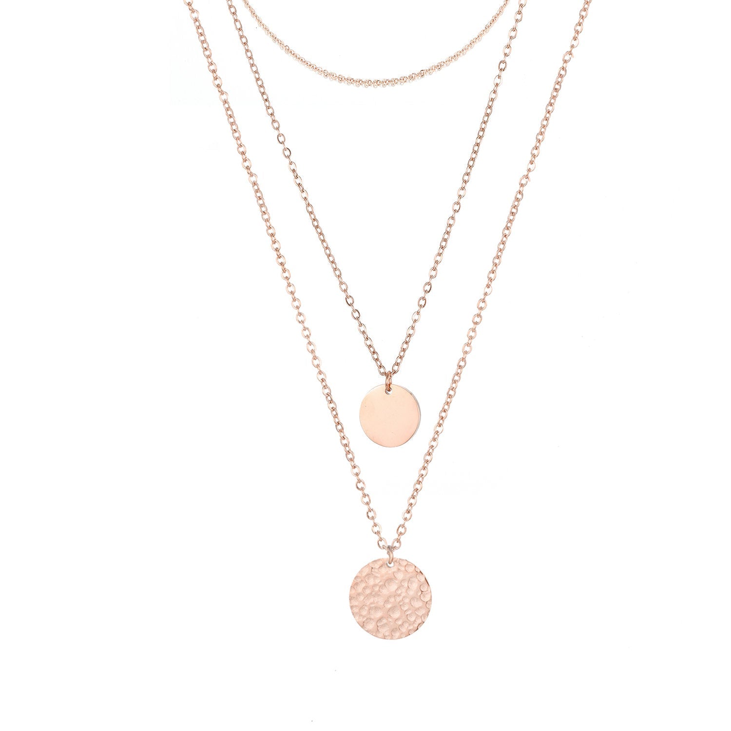 DELICATE CUSTOM DISCS LAYERED NECKLACE SET - Ora Gift