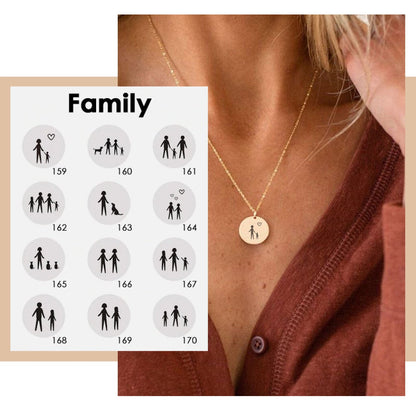 ONE OF A KIND FAMILY ILLUSTRATIONS NECKLACE - Ora Gift