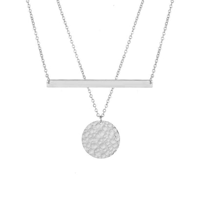 PRETTY SIMPLE BAR COIN LAYERED NECKLACE SET - Ora Gift