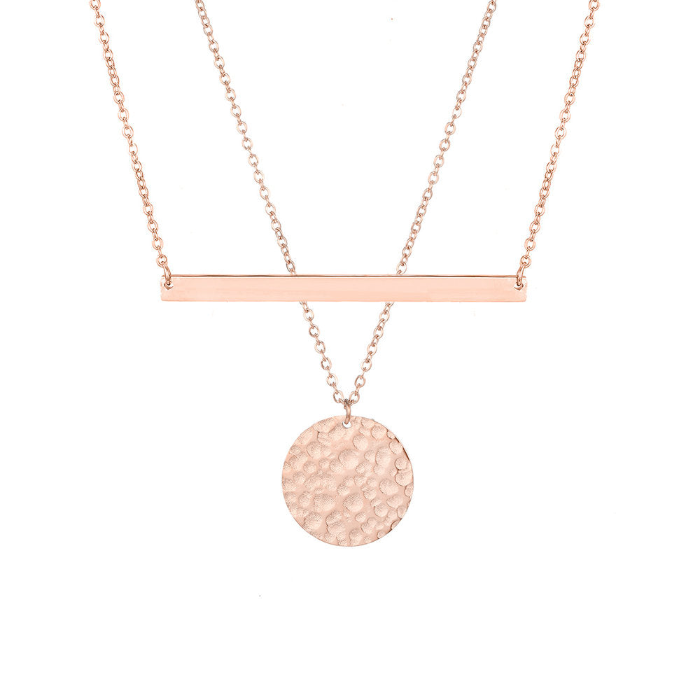 PRETTY SIMPLE BAR COIN LAYERED NECKLACE SET - Ora Gift