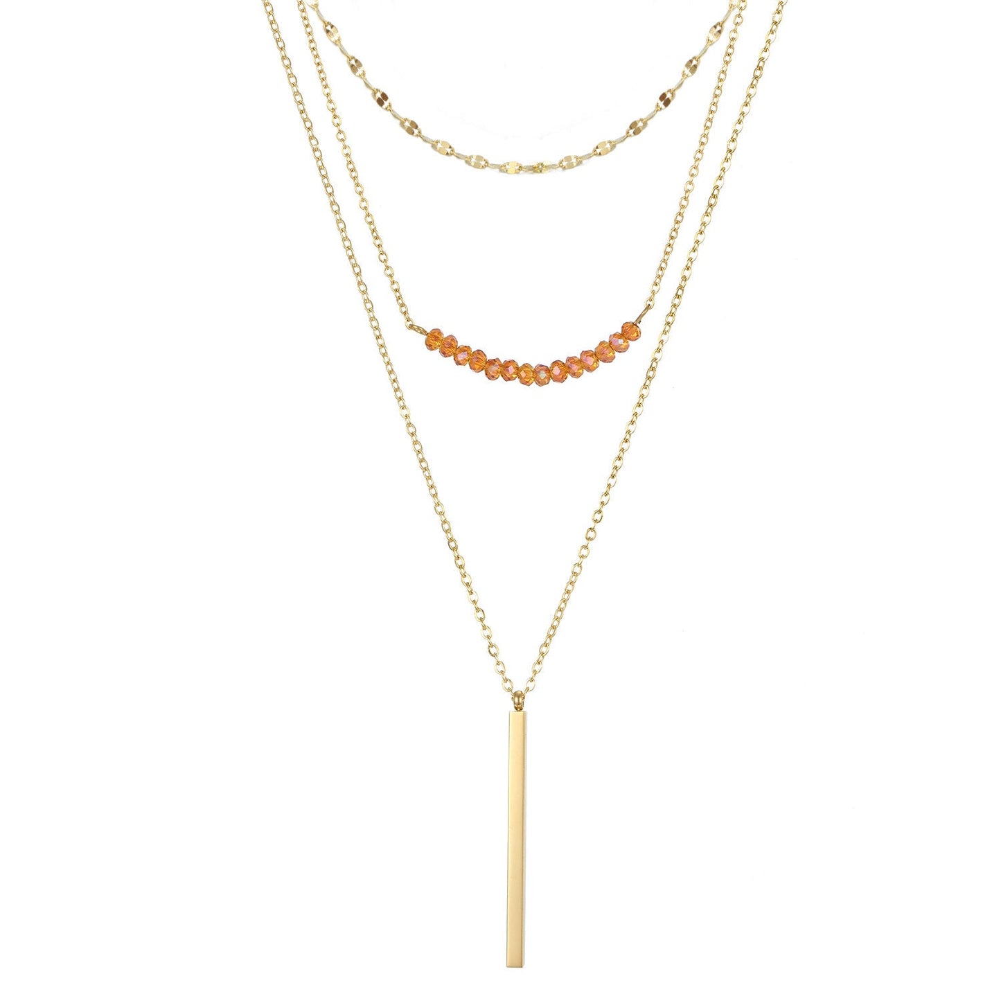 ELEGANT BAR LAYERED GOLD NECKLACE SET - Ora Gift