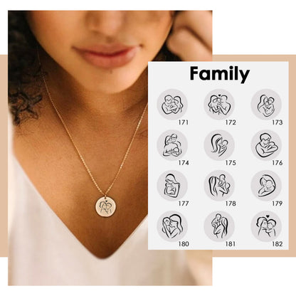 LOVE FAMILY ILLUSTRATIONS NECKLACE