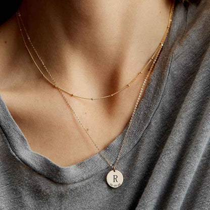 TRENDY INITIAL COIN NECKLACE