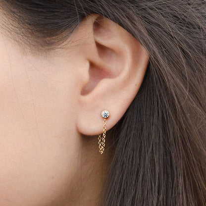 DIAMOND CHAIN STUD EARRINGS