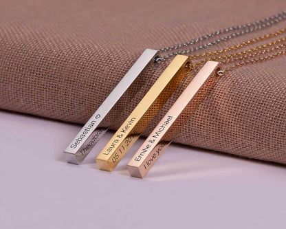 PERSONALIZED VERTICAL BAR NECKLACE