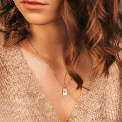 MINI RECTANGLE INITIAL NECKLACE