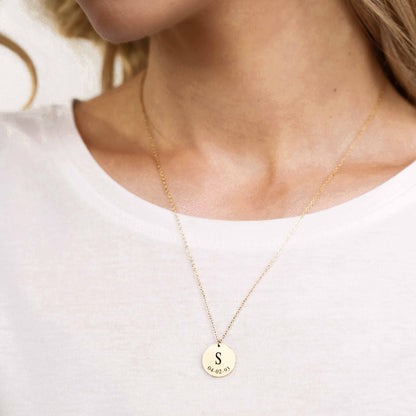 TRENDY INITIAL COIN NECKLACE