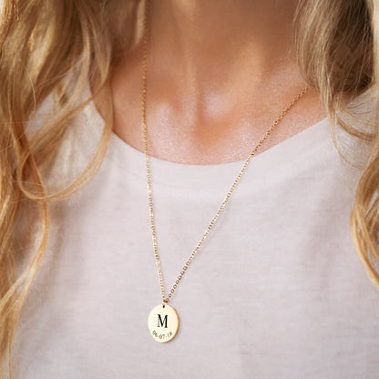 TRENDY INITIAL COIN NECKLACE