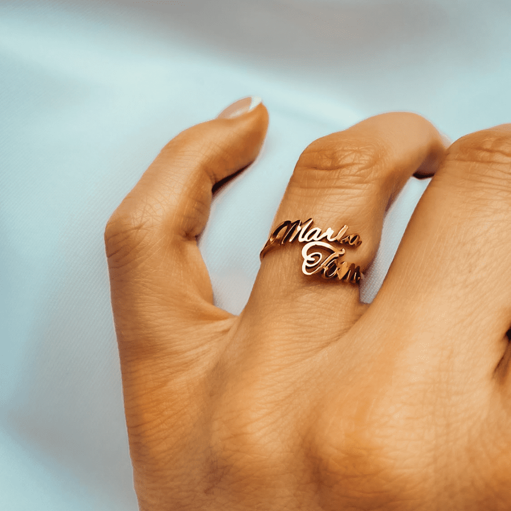 2 Names Ring Gold, Double Name Ring, Personalize Two Names Ring, Custom Name  Ring, Special Double Names Ring, Couple Rings, Multi Name Ring - Etsy |  Gold rings fashion, Gold ring designs,