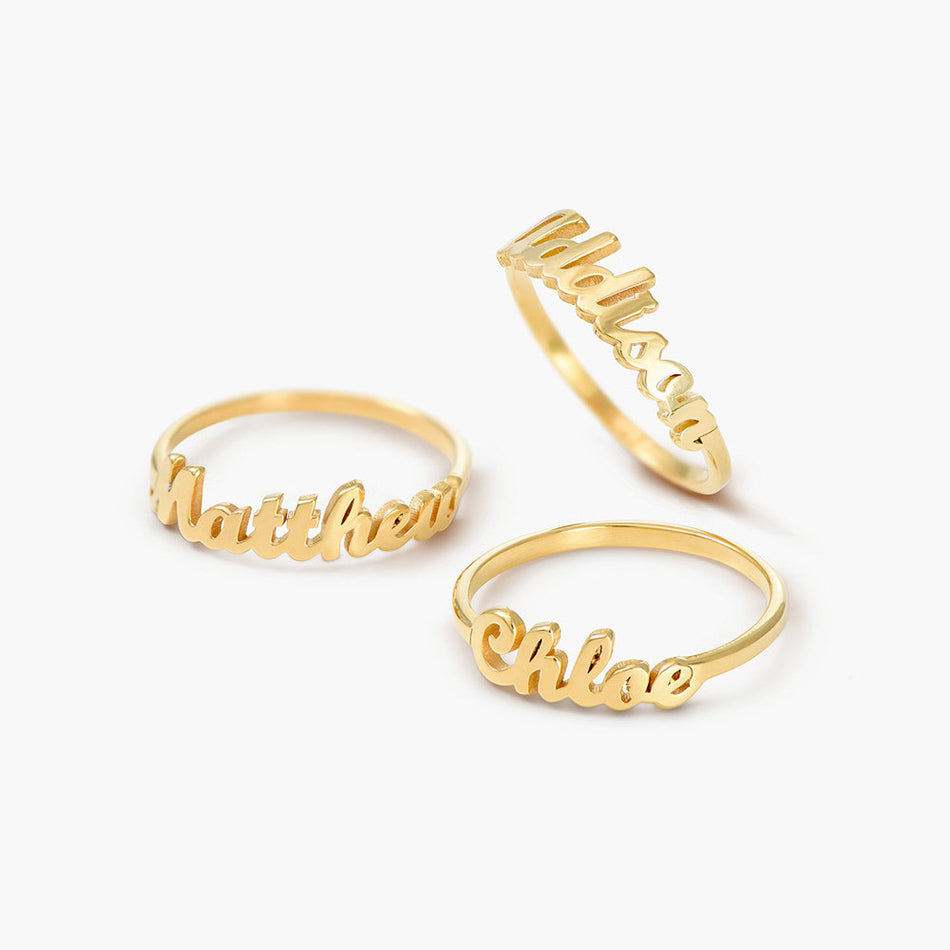 Personalized Letter Ring Engraved Ring Personalized Gold Ring Personalized Name  Ring Custom Name Jewelry Custom Initials Ring Stacking Ring | Benati