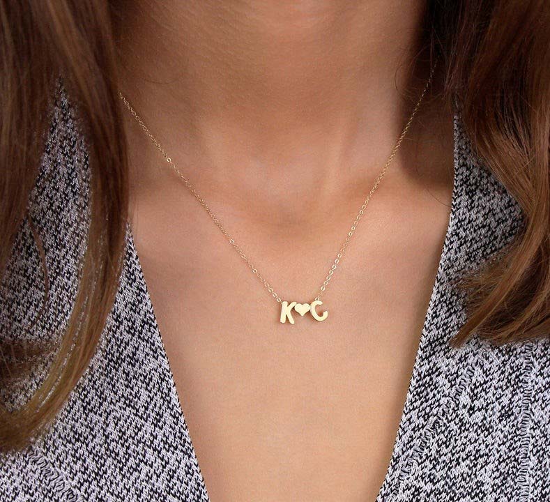  Personalized Necklace for Women 2 Initial Necklace