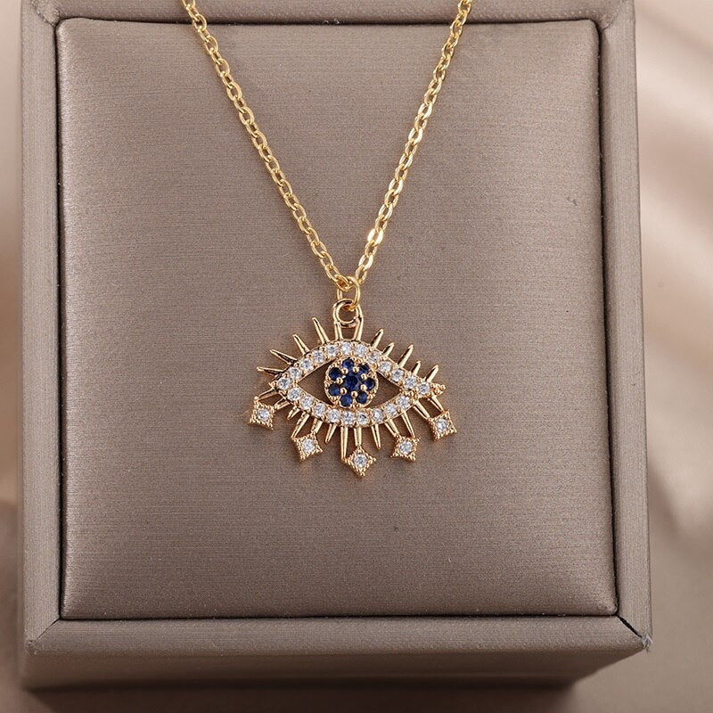 Gold Plated Evil Eye Pendant With Chain In 925 Sterling Silver at Rs 999 |  Vidhyadhar Nagar | Jaipur | ID: 2852329155130
