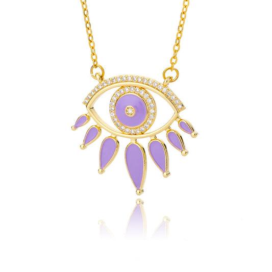 LUCKY EVIL EYE NECKLACE FOR WOMEN TEENS GOTH DRIPPING OIL PENDANT CHOKER CHAIN NECKLACE WOMEN JEWELRY