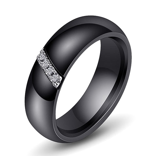INLAID ZIRCON STAINLESS STEEL PROMISE RING