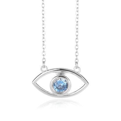 BLUE RHINESTONE LUCK BLUE EVIL EYE CHOKER NECKLACE FOR WOMEN LINK CHAIN PENDANT NECKLACE FASHION JEWELRY