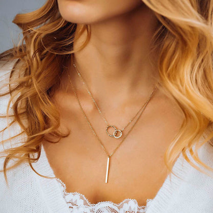 Elegant Bar Layered Gold Necklace Set | Ora Gift by Ora Gift
