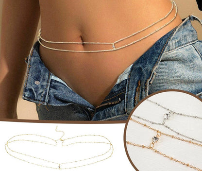 DOUBLE LAYER COPPER BEAD BELLY CHAIN