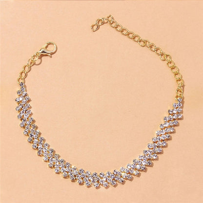 BLING CUBIC ZIRCONIA CHAIN ANKLET