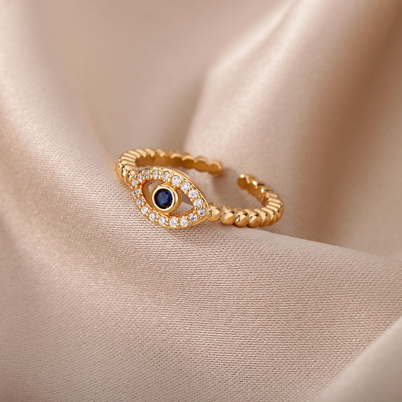 evil eye ring - gold moissanite ring, protection jewelry, sterling sil – J  Hollywood Designs