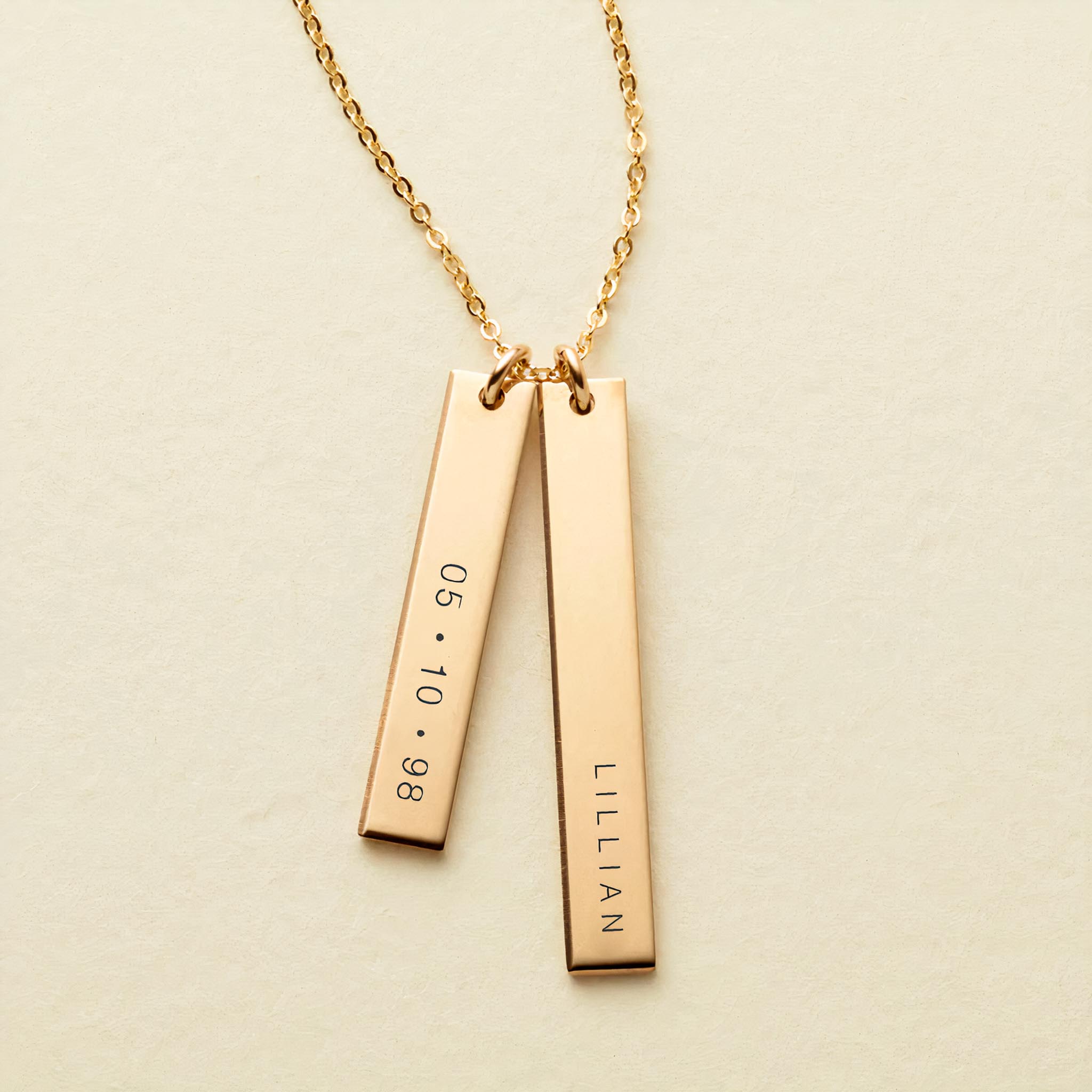 Double gold deals bar necklace