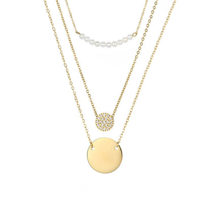 TRIO LACY CHARM LAYERED GOLD NECKLACE SET - Ora Gift